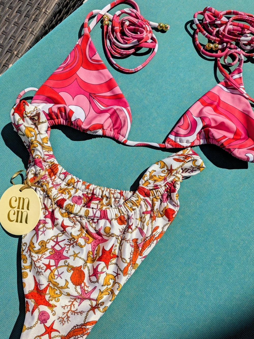 Cin Cin Pink & White Two-Piece Swim Bikini-End Of Stock Sale!